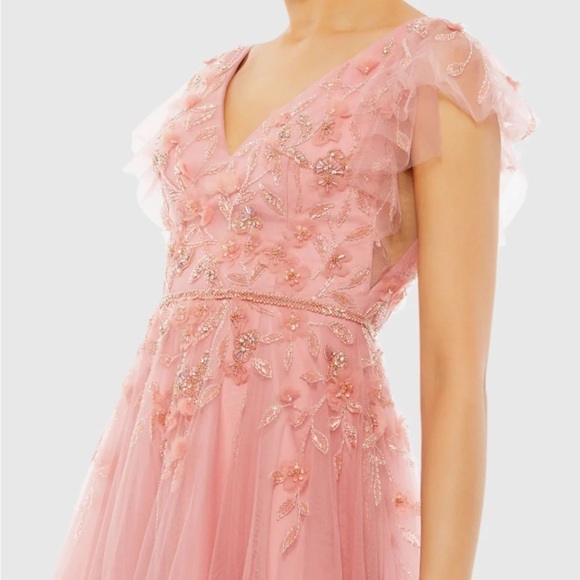 Mac Duggal 11224 NWT Embellished Cap Sleeve V Neck Gown - Picture 3 of 6